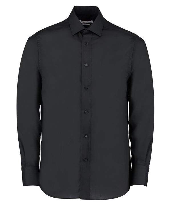 Kustom Kit Tailored Business Shirt Long-sleeved (tailored Fit) - Black