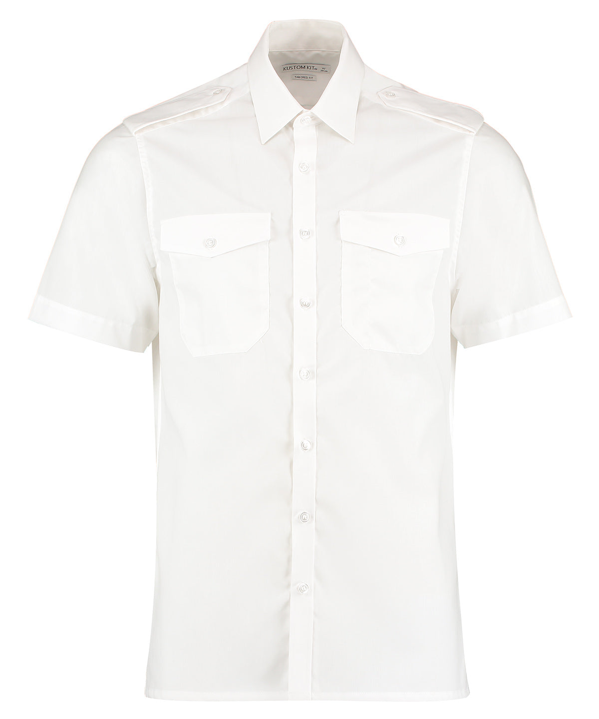 Kustom Kit Pilot Shirt Short-sleeved (tailored Fit) - White