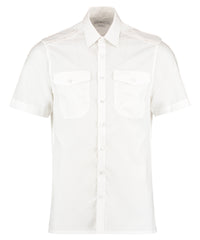 Kustom Kit Pilot Shirt Short-sleeved (tailored Fit) - White