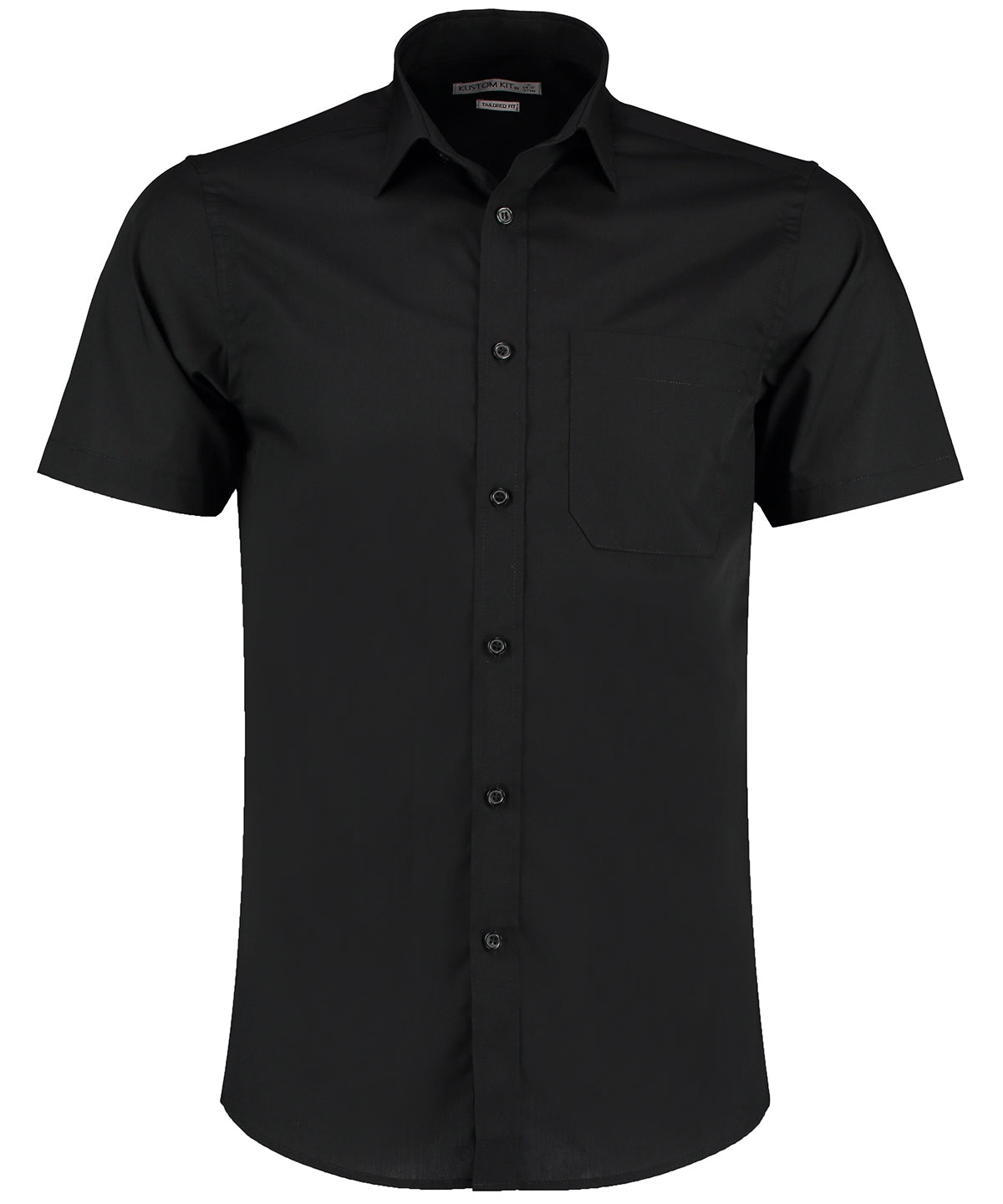 Kustom Kit Poplin Shirt Short-sleeved (tailored Fit) - Black*