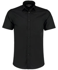 Kustom Kit Poplin Shirt Short-sleeved (tailored Fit) - Black*