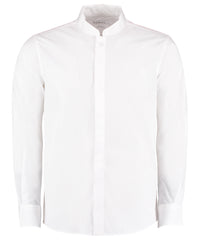 Kustom Kit Mandarin Collar Shirt Long-sleeved (tailored Fit) - White