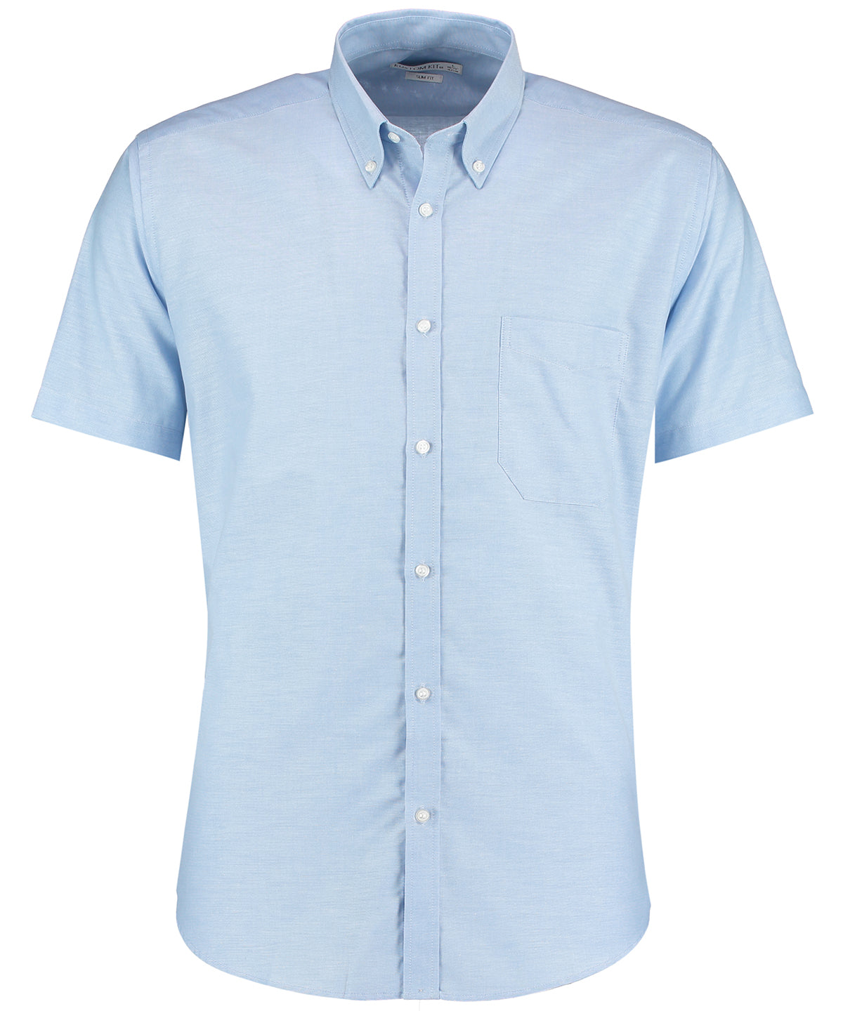 Kustom Kit Slim Fit Workwear Oxford Shirt Short Sleeve - Light Blue