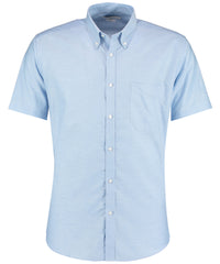 Kustom Kit Slim Fit Workwear Oxford Shirt Short Sleeve - Light Blue
