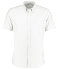 Kustom Kit Slim Fit Workwear Oxford Shirt Short Sleeve - White