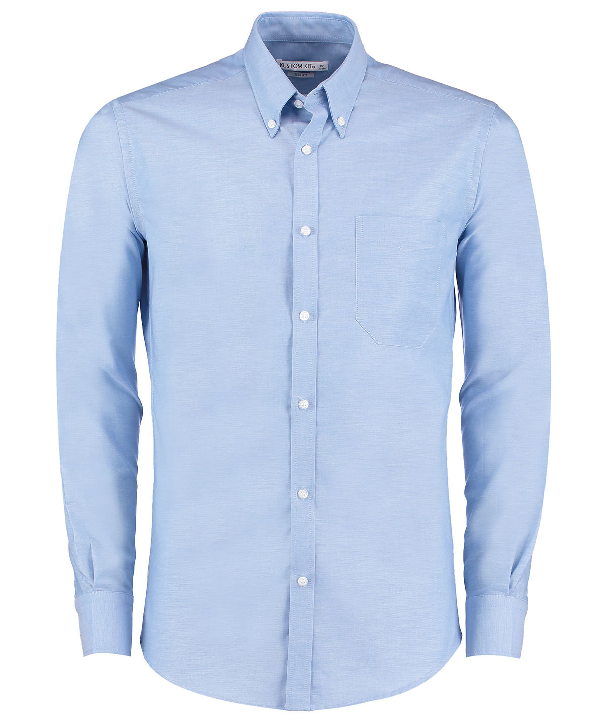 Kustom Kit Slim Fit Workwear Oxford Shirt Long-sleeved (slim Fit) - Light Blue
