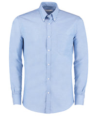 Kustom Kit Slim Fit Workwear Oxford Shirt Long-sleeved (slim Fit) - Light Blue