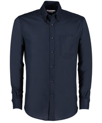 Kustom Kit Slim Fit Workwear Oxford Shirt Long-sleeved (slim Fit) - Navy