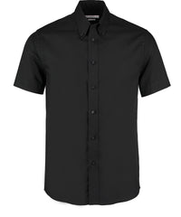 Kustom Kit Premium Oxford Shirt Short-sleeved (tailored Fit) - Black