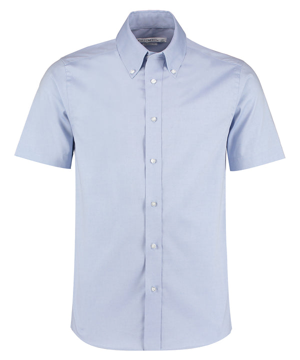 Kustom Kit Premium Oxford Shirt Short-sleeved (tailored Fit) - Light Blue*