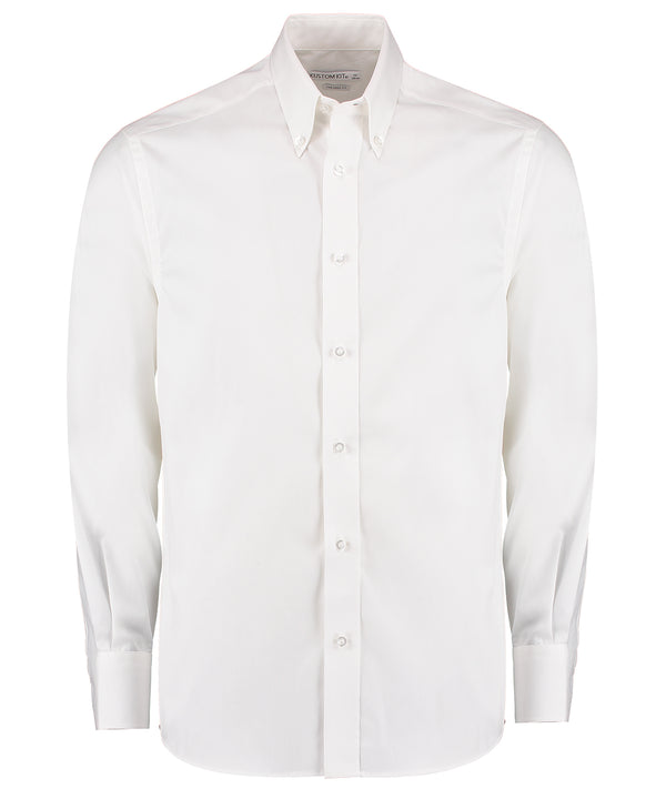 Kustom Kit Premium Oxford Shirt Long-sleeved (tailored Fit) - White*