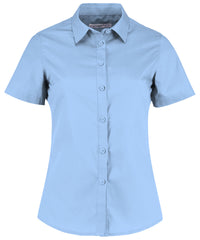 Kustom Kit Women's Poplin Shirt Short Sleeve - Light Blue