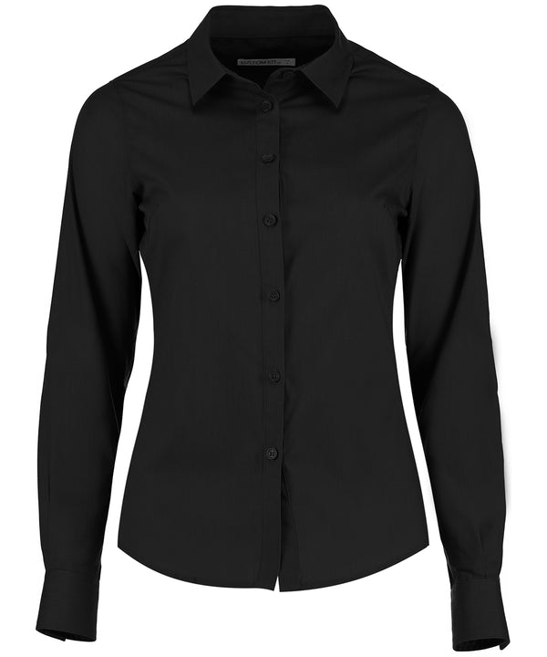 Kustom Kit Women's Poplin Shirt Long Sleeve - Black
