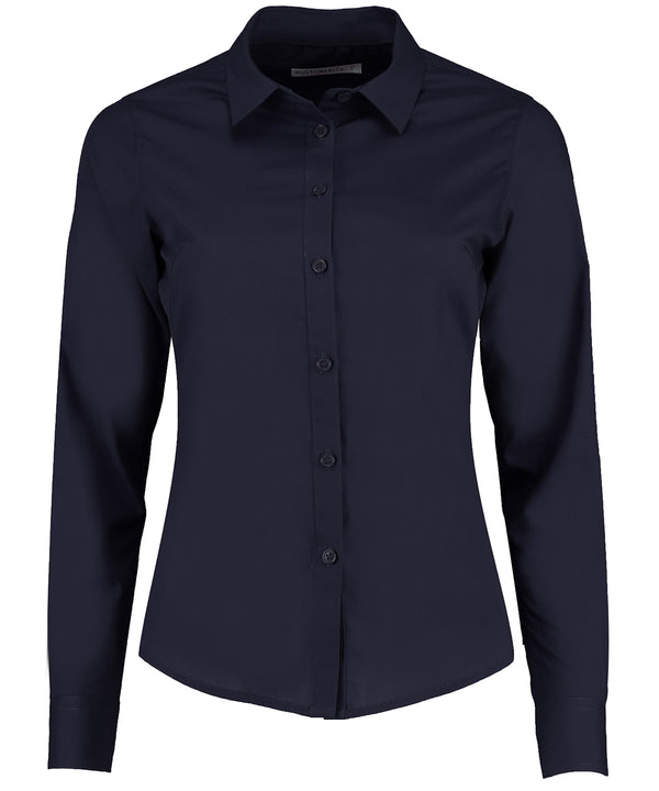 Kustom Kit Women's Poplin Shirt Long Sleeve - Dark Navy