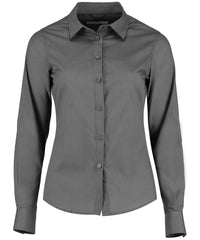 Kustom Kit Women's Poplin Shirt Long Sleeve - Graphite
