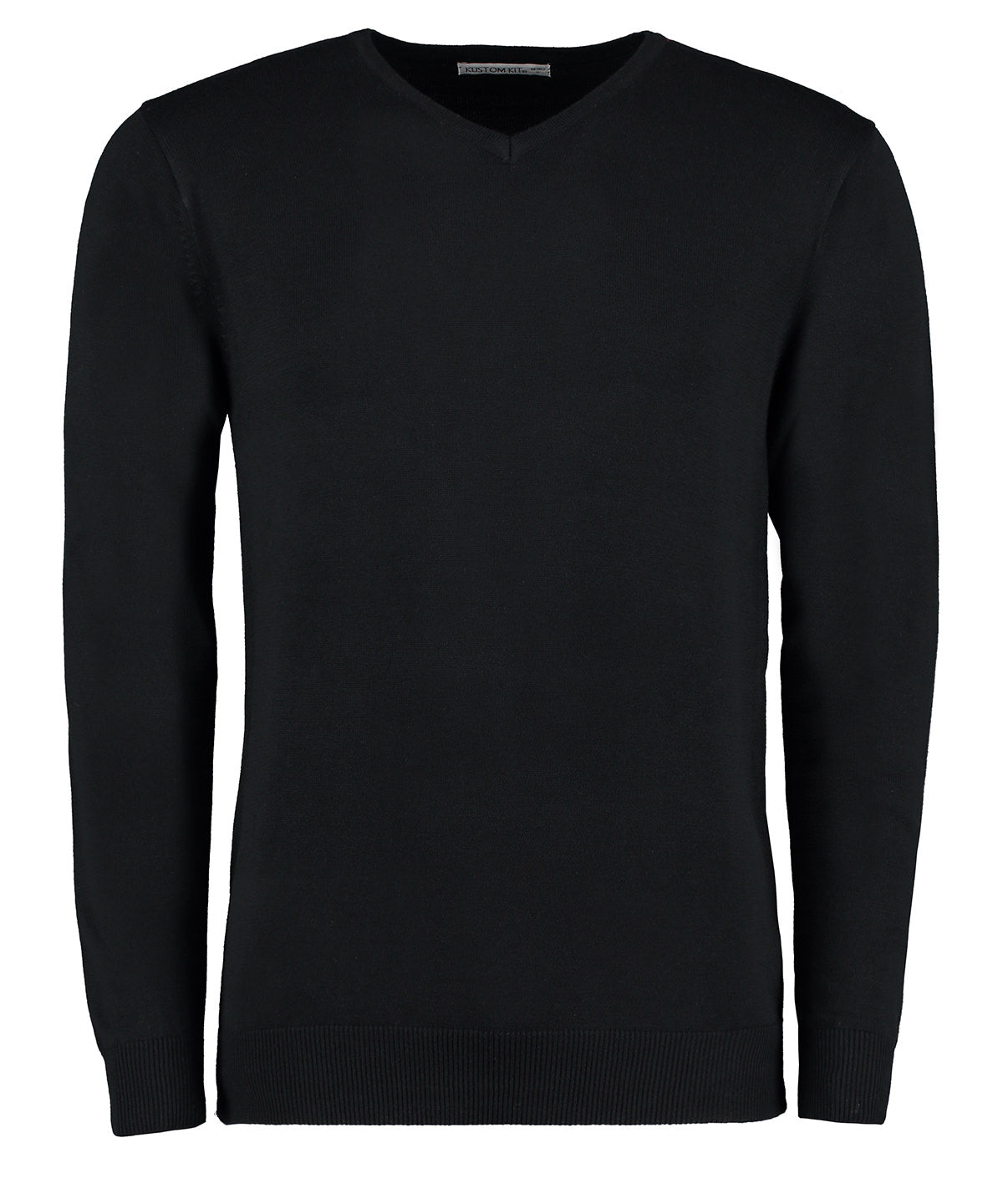 Kustom Kit Arundel V-neck Sweater Long Sleeve (classic Fit) - Black