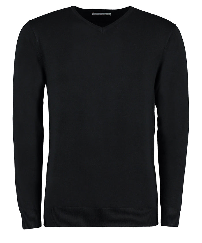 Kustom Kit Arundel V-neck Sweater Long Sleeve (classic Fit) - Black