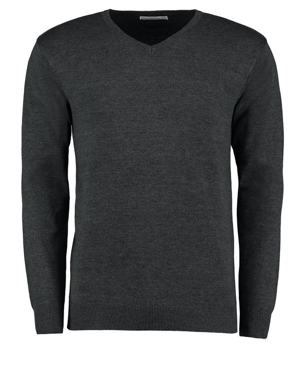 Kustom Kit Arundel V-neck Sweater Long Sleeve (classic Fit) - Graphite