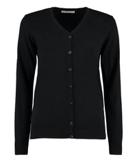 Kustom Kit Women's Arundel V-neck Cardigan Long Sleeve (classic Fit) - Black