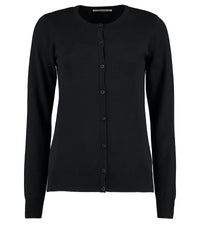 Kustom Kit Women's Arundel Crew Neck Cardigan Long Sleeve (classic Fit) - Black