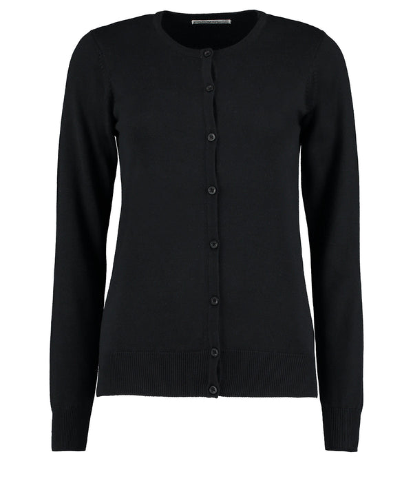 Kustom Kit Women's Arundel Crew Neck Cardigan Long Sleeve (classic Fit) - Black