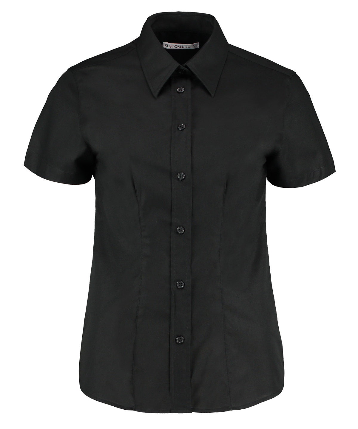 Kustom Kit Women's Workplace Oxford Blouse Short-sleeved (tailored Fit) - Black