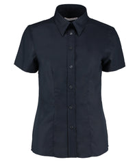 Kustom Kit Women's Workplace Oxford Blouse Short-sleeved (tailored Fit) - French Navy