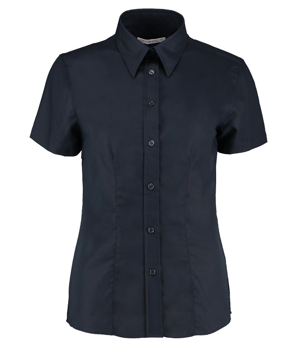 Kustom Kit Women's Workplace Oxford Blouse Short-sleeved (tailored Fit) - French Navy