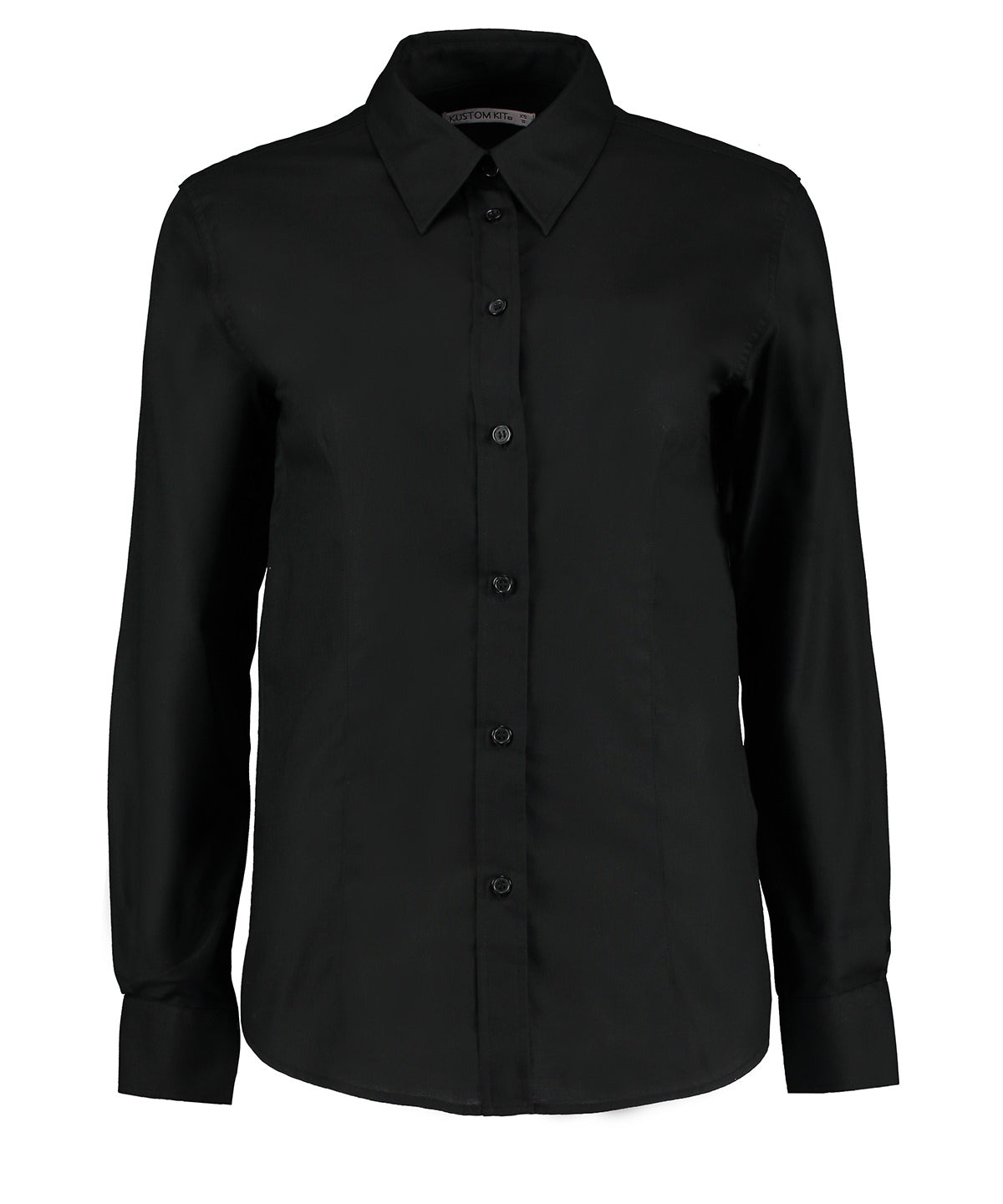 Kustom Kit Women's Workplace Oxford Blouse Long-sleeved (tailored Fit) - Black