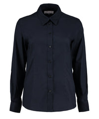 Kustom Kit Women's Workplace Oxford Blouse Long-sleeved (tailored Fit) - French Navy