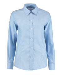 Kustom Kit Women's Workplace Oxford Blouse Long-sleeved (tailored Fit) - Light Blue