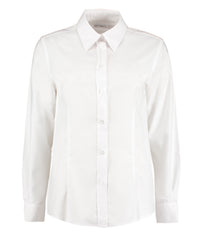 Kustom Kit Women's Workplace Oxford Blouse Long-sleeved (tailored Fit) - White