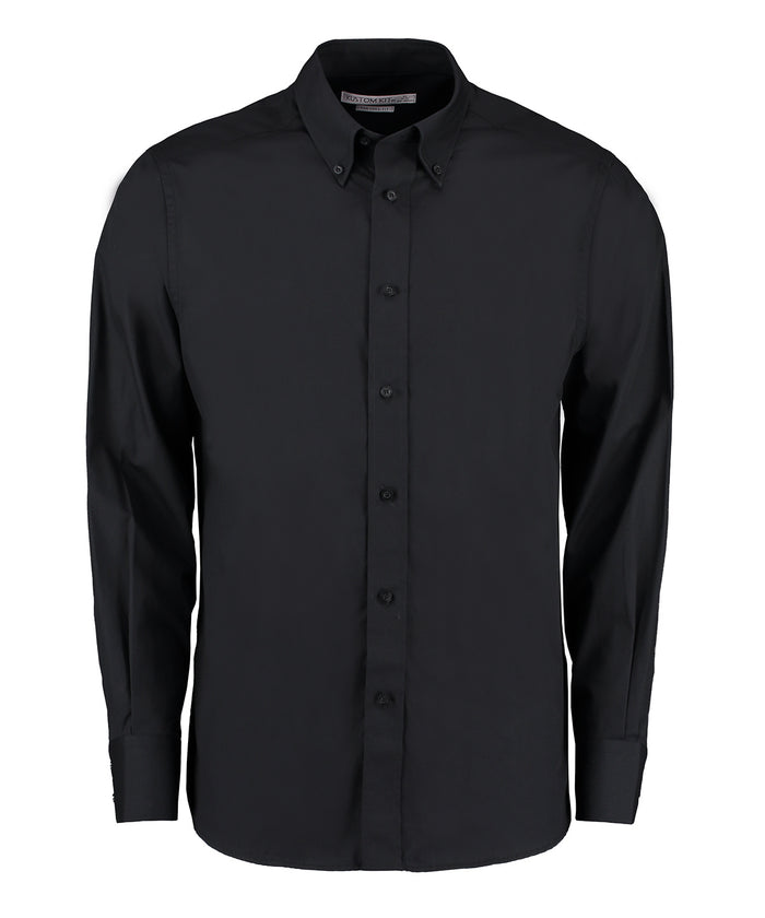 Kustom Kit City Business Shirt Long-sleeved (tailored Fit) - Black