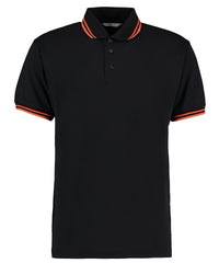 Kustom Kit Tipped Collar Polo (classic Fit) - Black/Orange