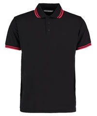 Kustom Kit Tipped Collar Polo (classic Fit) - Black/Red