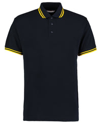Kustom Kit Tipped Collar Polo (classic Fit) - Navy/Yellow