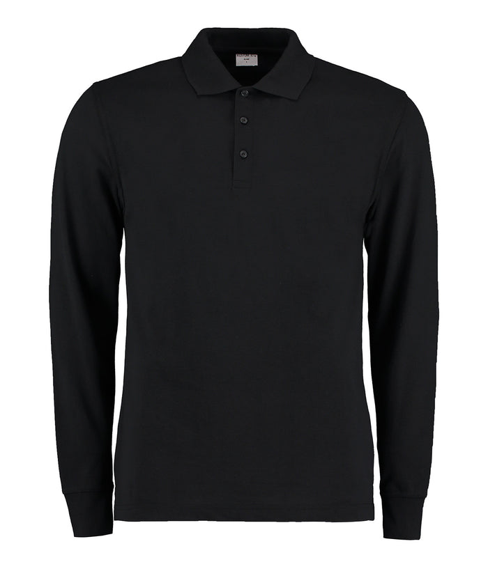 Kustom Kit Piqué Polo Long-sleeved (classic Fit) - Black