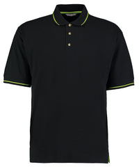 Kustom Kit St Mellion Polo (classic Fit) - Black/Lime