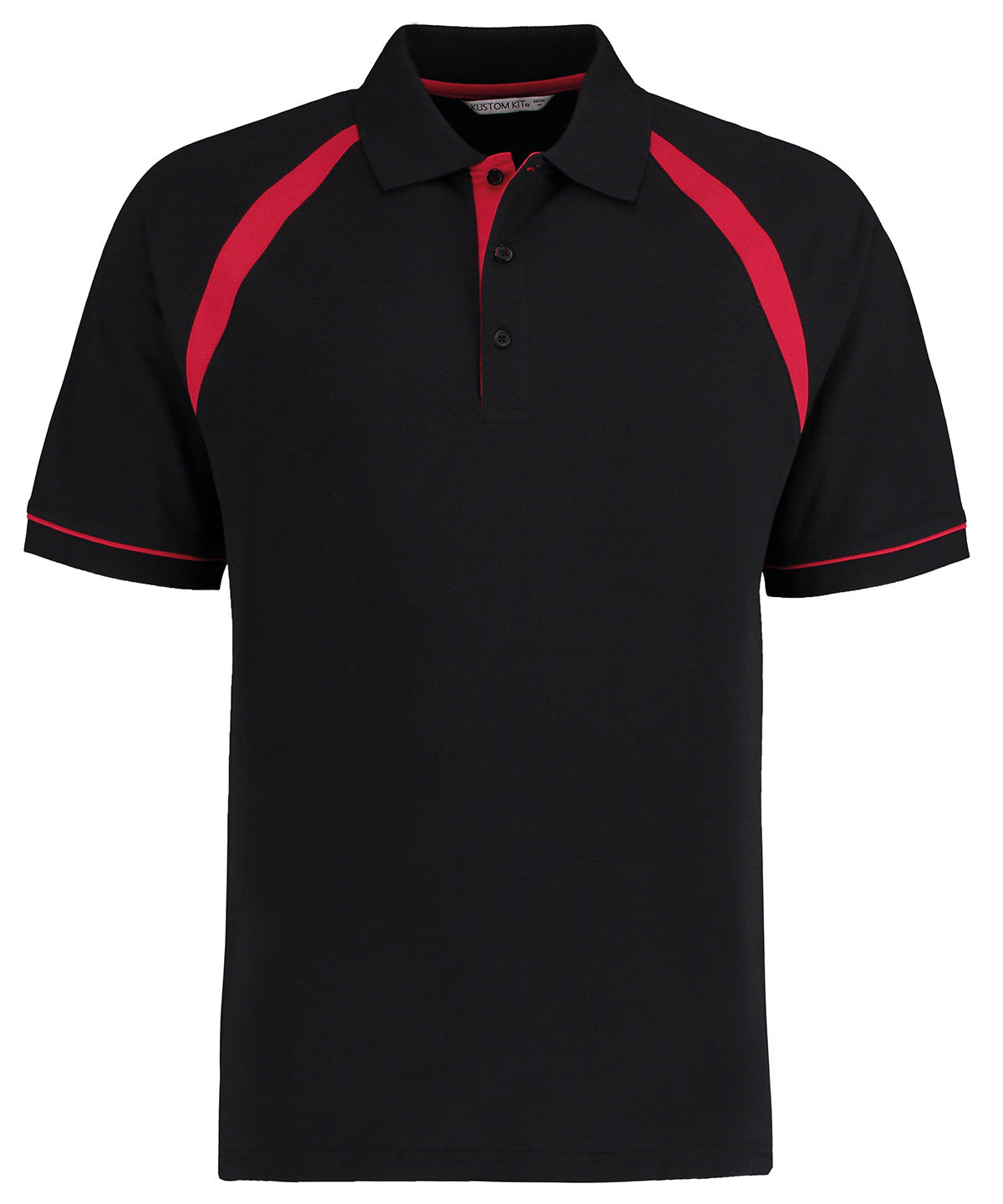 Kustom Kit Oak Hill Polo (classic Fit) - Black/Bright Red