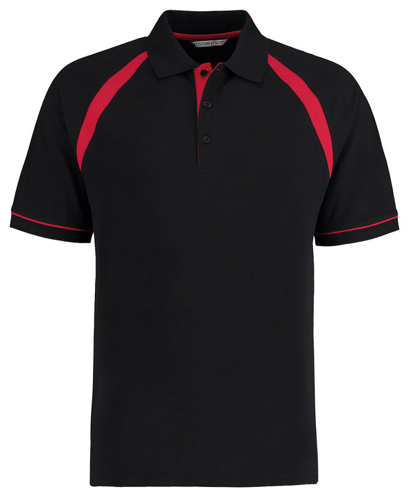Kustom Kit Oak Hill Polo (classic Fit) - Black/Bright Red