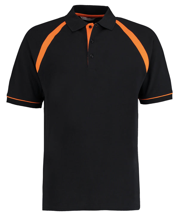 Kustom Kit Oak Hill Polo (classic Fit) - Black/Orange
