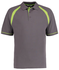 Kustom Kit Oak Hill Polo (classic Fit) - Charcoal/Lime