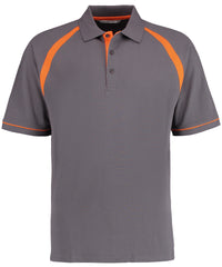 Kustom Kit Oak Hill Polo (classic Fit) - Charcoal/Orange