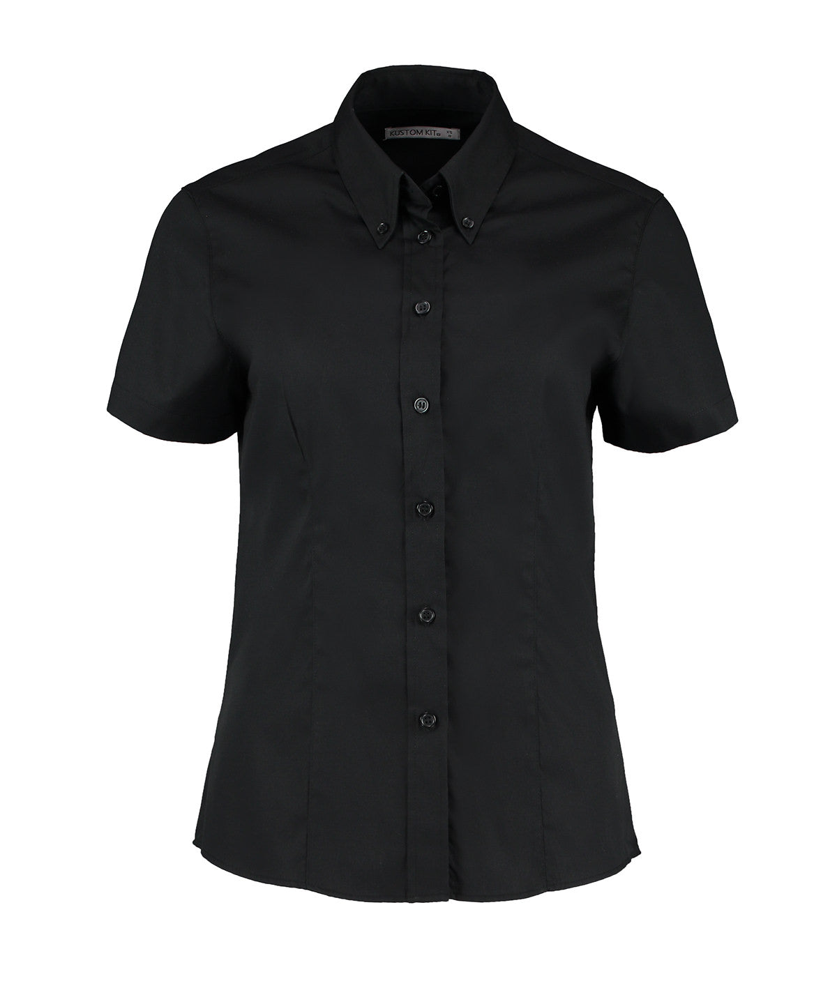 Kustom Kit Women's Corporate Oxford Blouse Short-sleeved (tailored Fit) - Black*