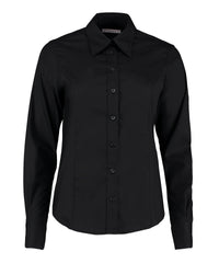 Kustom Kit Women's Corporate Oxford Blouse Long-sleeved (tailored Fit) - Black*