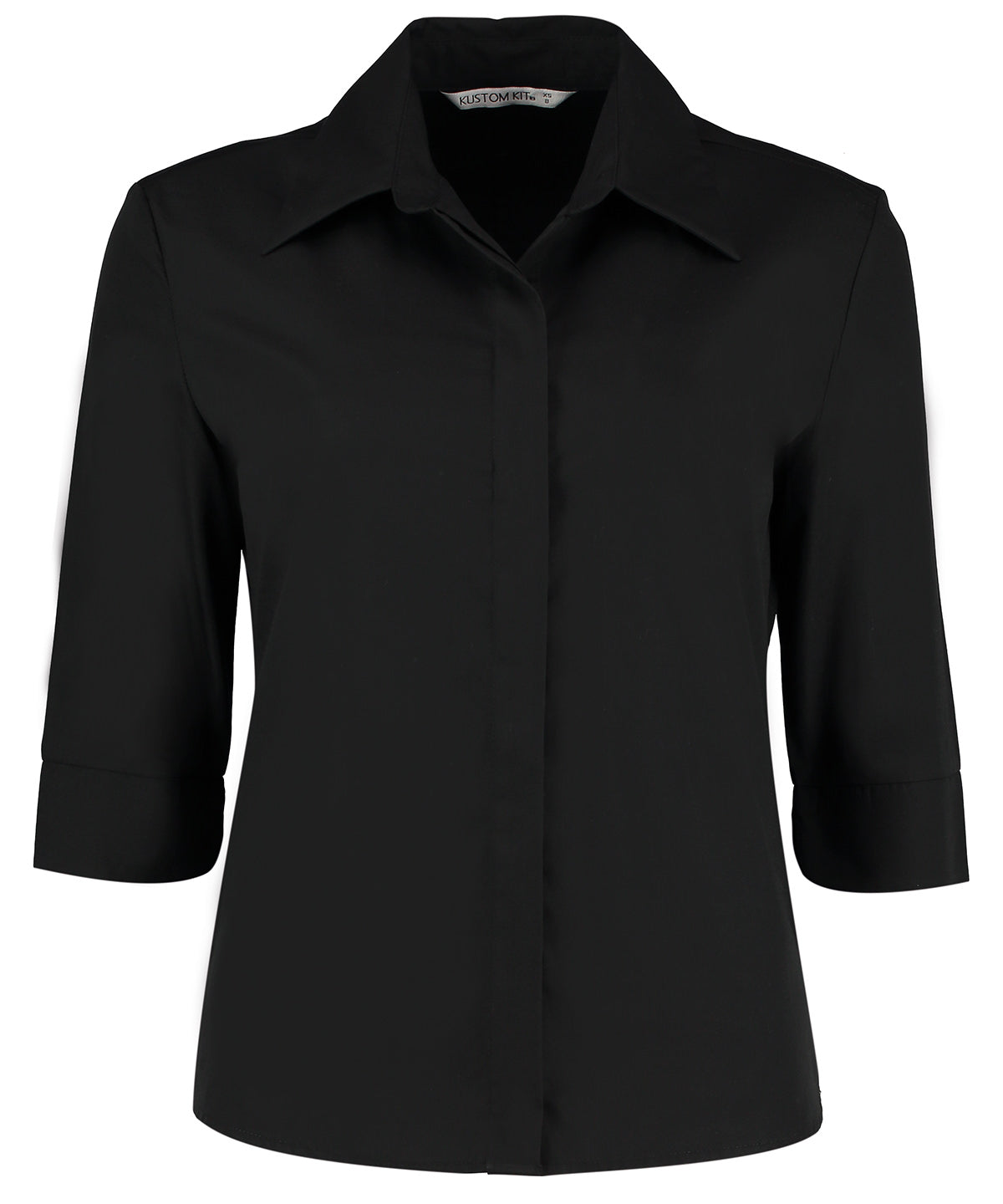 Kustom Kit Contiental ¾ Sleeve Blouse Womens - Black