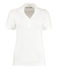 Kustom Kit Sophia V-neck Polo (regular Fit) - White