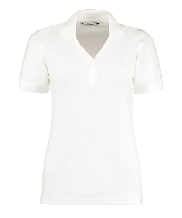 Kustom Kit Sophia V-neck Polo (regular Fit) - White