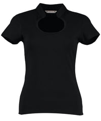 Kustom Kit Women's Corporate Top Keyhole Neck (regular Fit) - Black