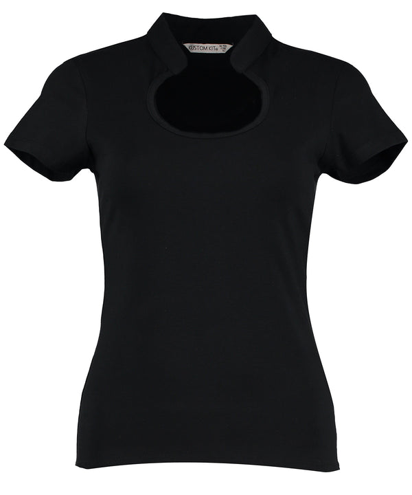 Kustom Kit Women's Corporate Top Keyhole Neck (regular Fit) - Black